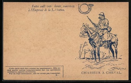 Cpa chasseur cheval - chasseur, cheval,